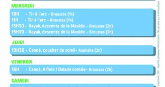 Programme activité estivale