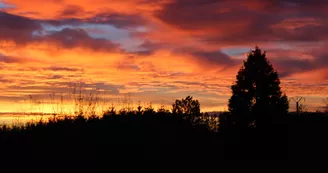 Lever de soleil ,vue salle d'eau